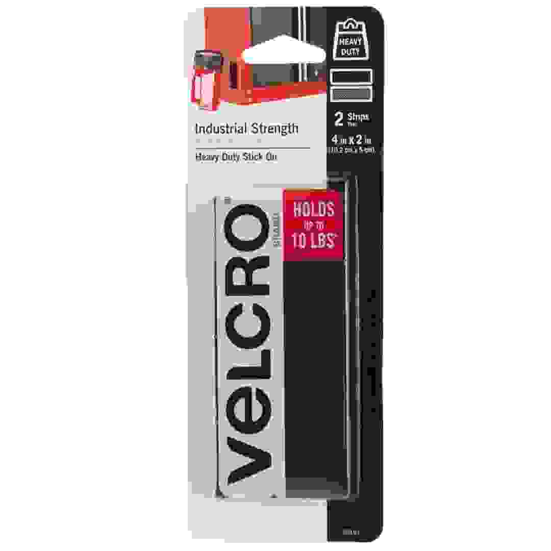 Velcro Heavy Duty Stick On (10.2 x 5 cm, Black, Pack of 2)