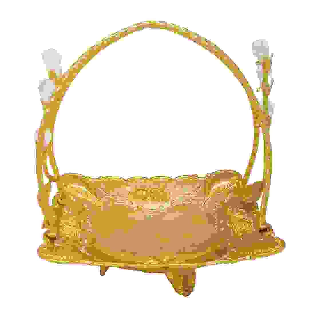 سلة كريستال مطلية بالذهب أدورا (14 × 14 سم)