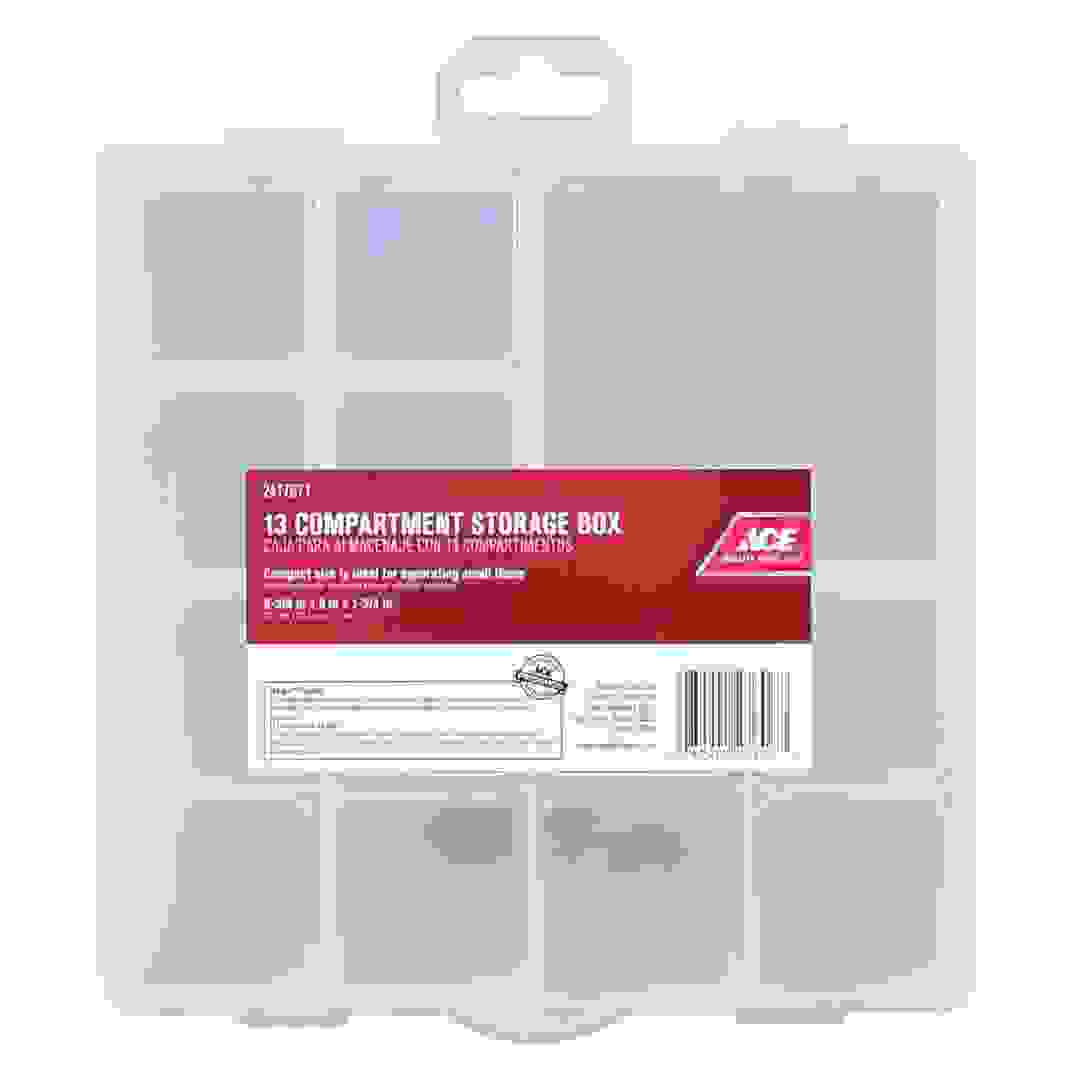 Ace Plastic 13 Compartment Storage Box (4.4 x 21 x 20 cm, Medium)