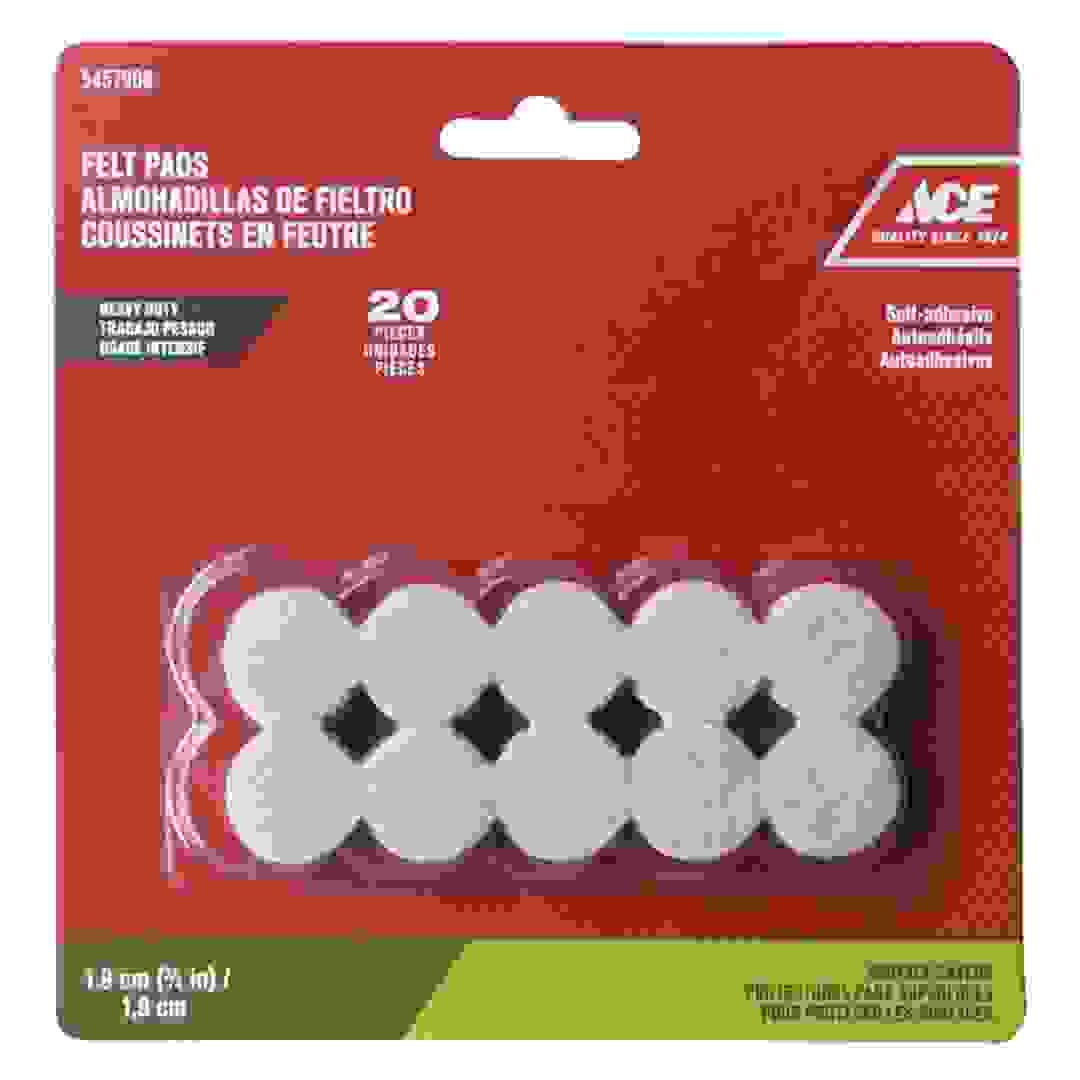 Ace Heavy Duty Self-Adhesive Felt Pad Pack (1.9 cm, 20 Pc.)