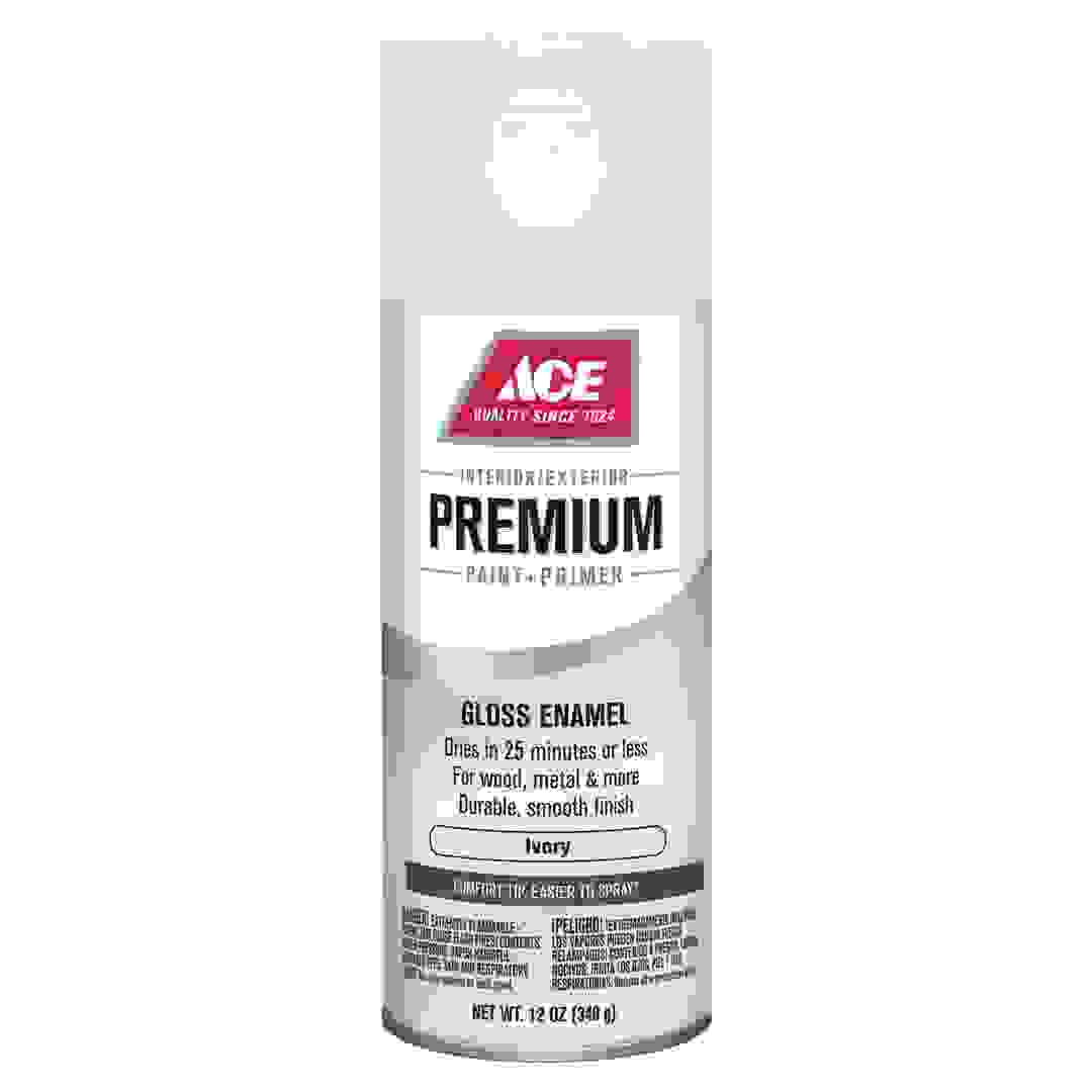 Ace Premium Paint + Primer Gloss Enamel Spray Paint (340 g, Ivory)