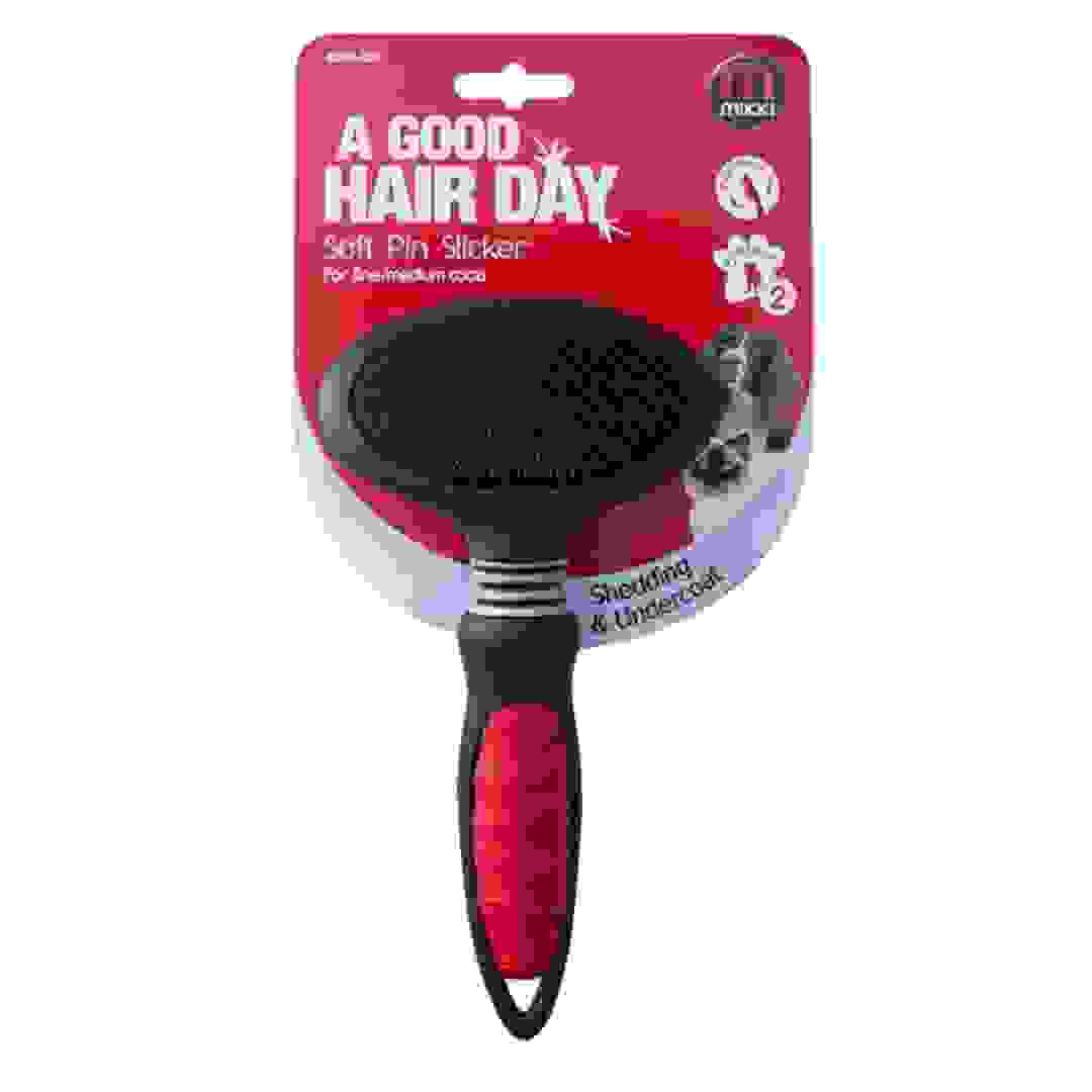 Mikki A Good Hair Day Soft Pin Slicker for Cats & Dogs (Small)
