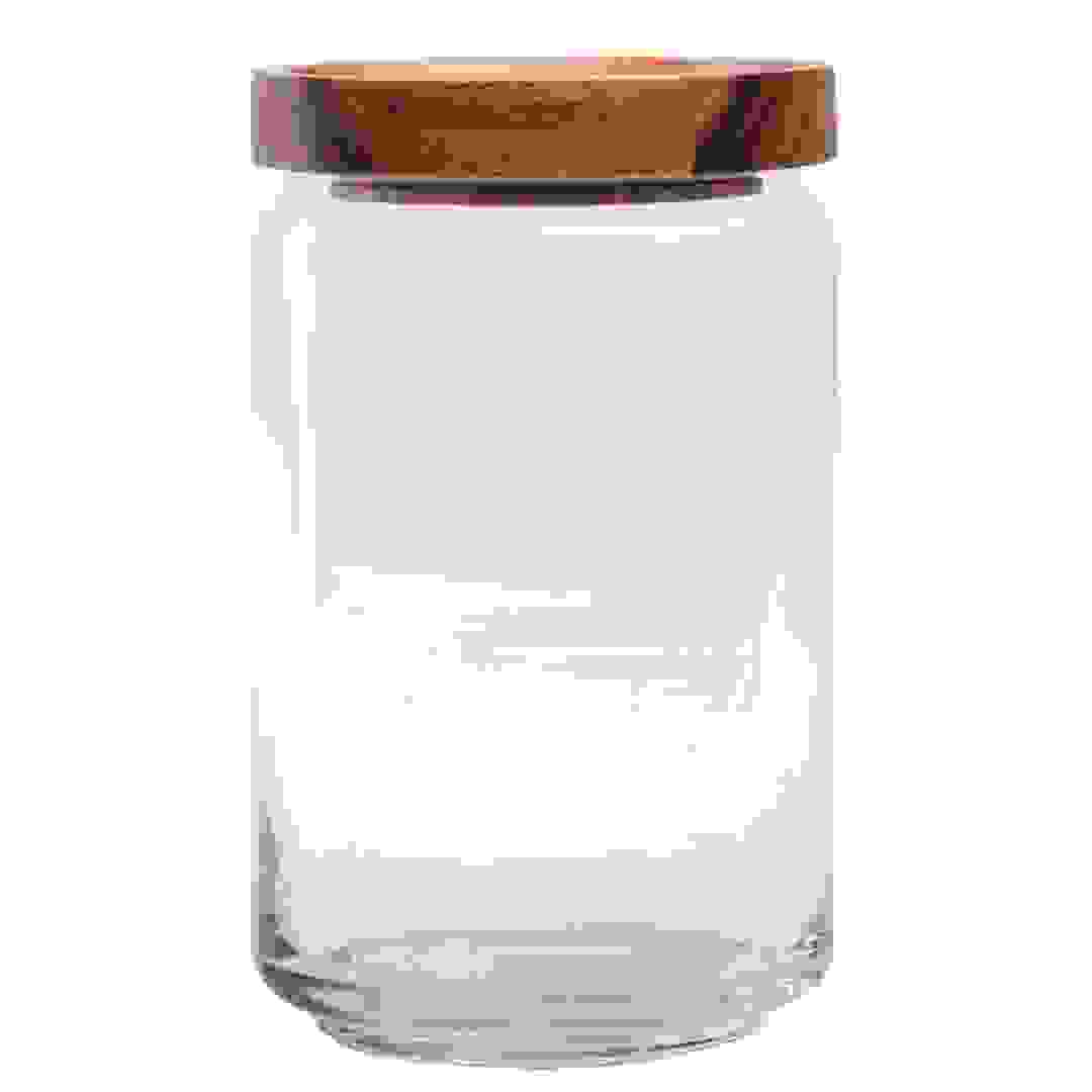 علبة زجاجية بغطاء خشبي بيلي (750 مل)
