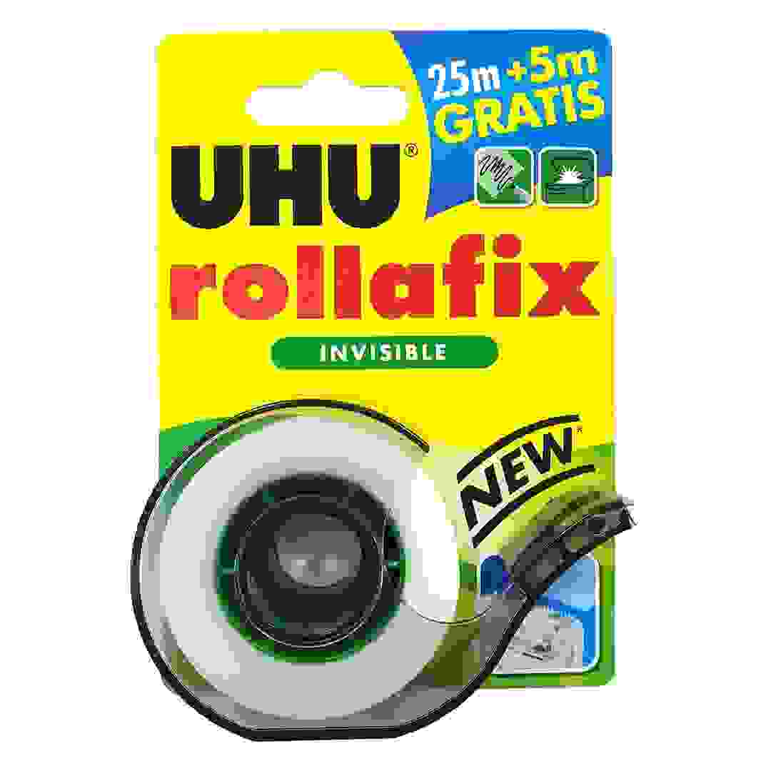 UHU Rollafix Invisible Adhesive Tape W/Dispenser (30 m x 19 mm)