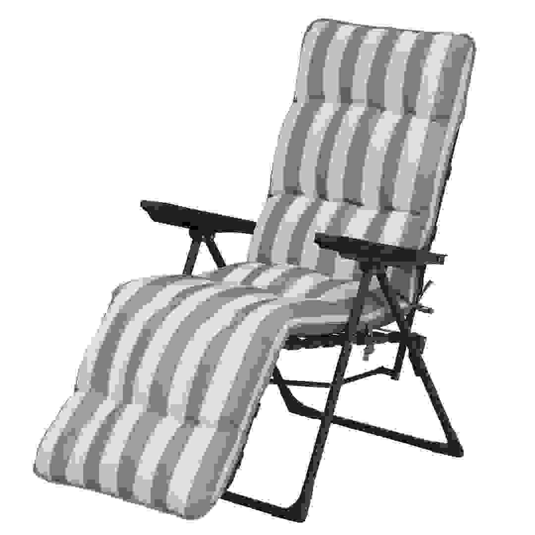 كرسي استرخاء فولاذي مطلي ببودرة بمسند ذراع ووسادة كولورادو أوه بيه بيه (32 × 60 × 93 سم)