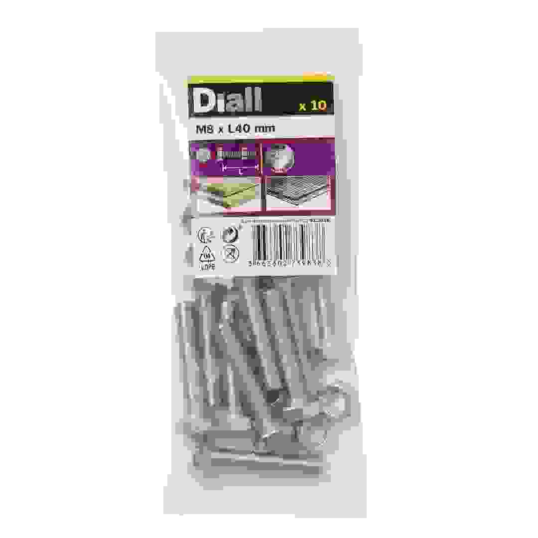 Diall Stainless Steel Hex Nut & Bolt Pack (M8 x 40 mm, 10 Pc.)