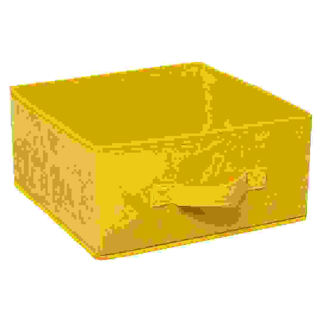 5Five Velvet Storage Box (31 x 31 x 15 cm, Yellow)