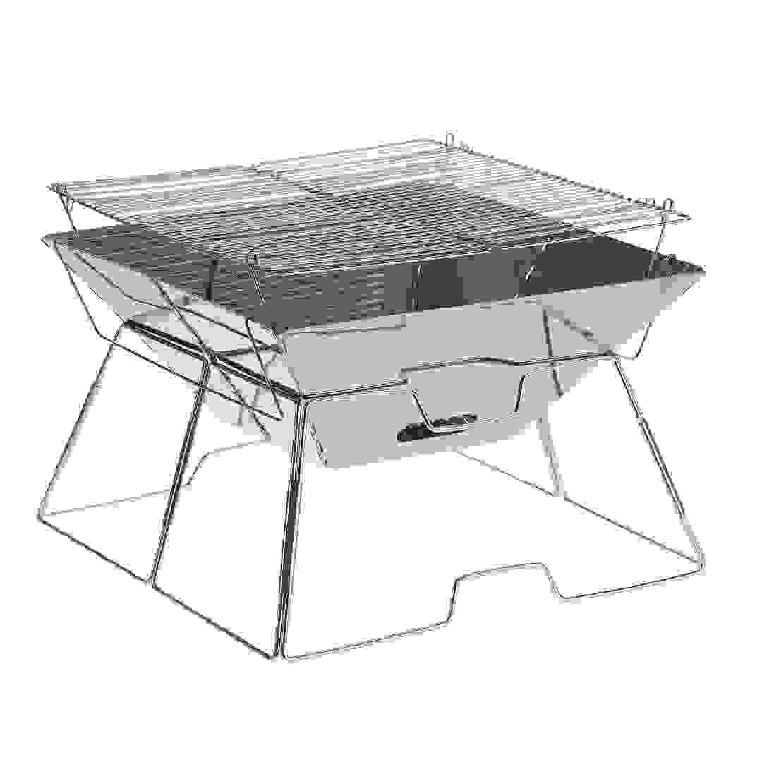 Flame-On 2-in-1 Portable Fire Pit & Charcoal Grill (43 x 25 x 5 cm)