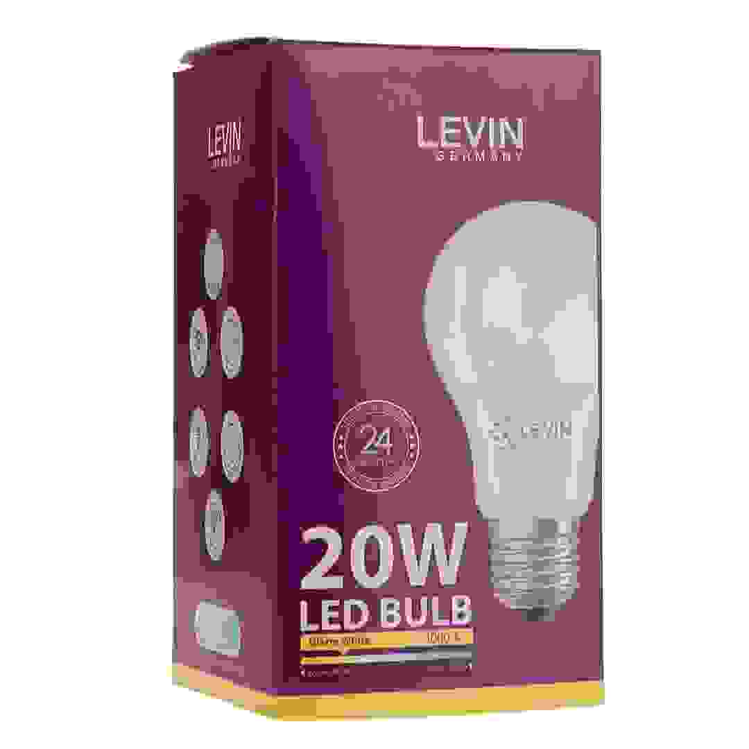 Levin E27 LED A-Type Light Bulb (20 W, Warm White)