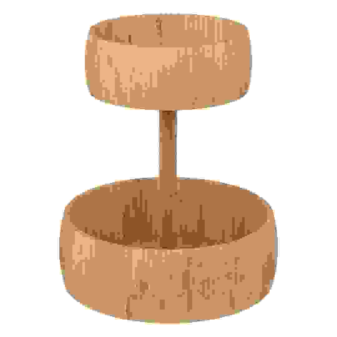 سلة فواكه خيزران طبقتين 5فايف (طبيعي، 29 × 35.5 سم)