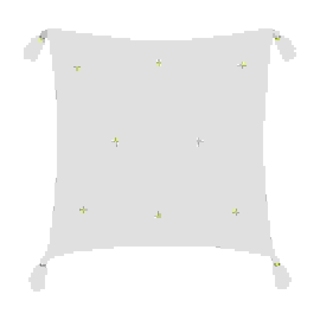 Atmosphera Cotton & Polyester Tassel Cushion (40 x 10 x 40 cm, Ivory)