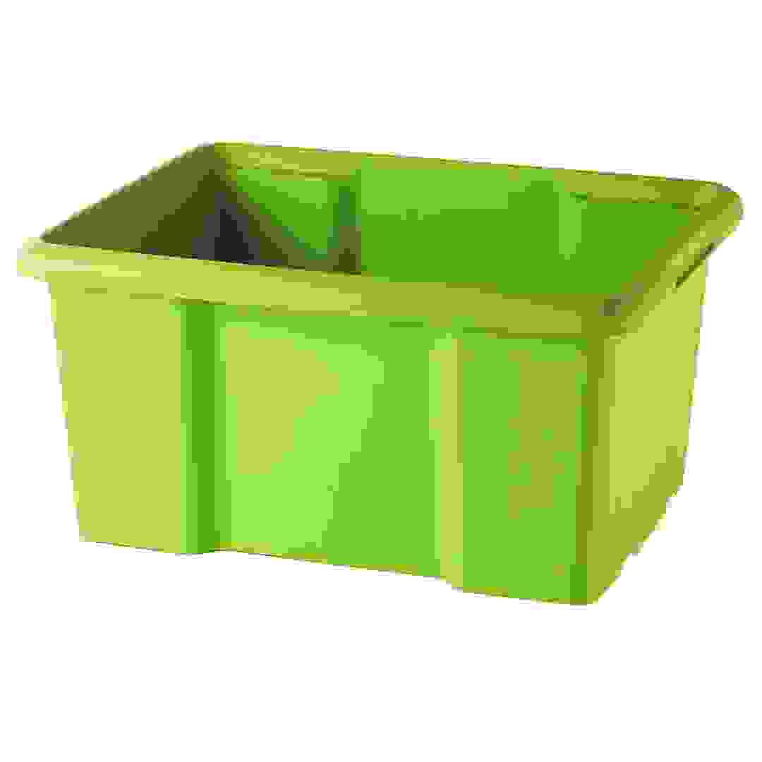 Form Fitty Stackable Plastic Storage Box (26 L, Green)