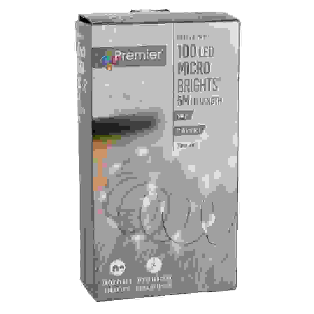 Premier Decorations Battery Operated LED Lights W/Timer (10 m, Bright White)