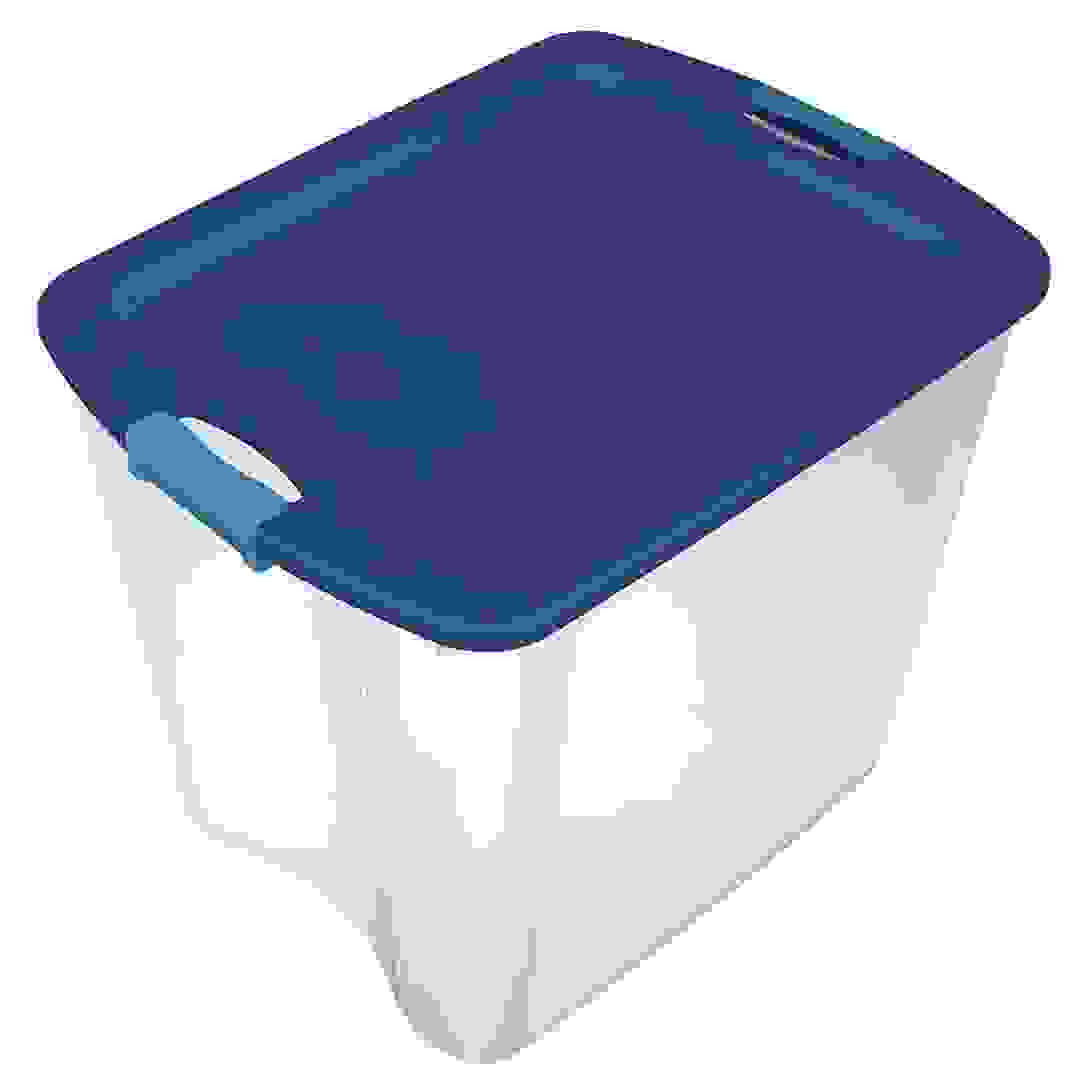 صندوق تخزين طويل مع مزلاج أزرق (60 × 47.3 × 51.1 سم، 98 لتر)