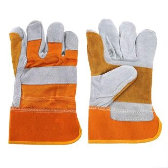 Mkats Single Palm Leather Safety Gloves (2 Pairs)