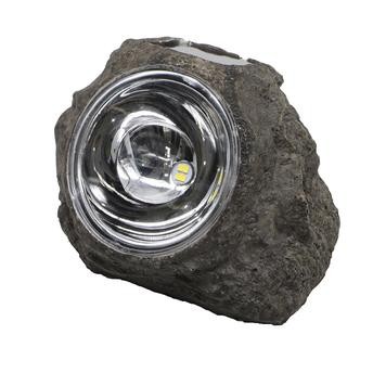 مصباح LED يعمل بالطاقة الشمسية زخرفي على شكل صخرة من البوليريسين (أبيض بارد)