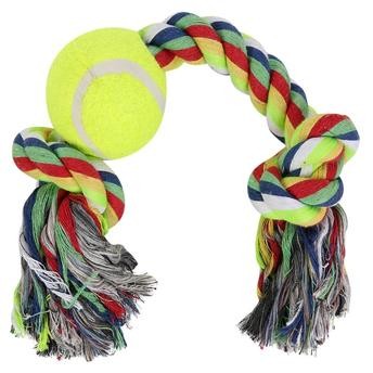 لعبة كلاب ديجرز حبل على شكل عظمة مع كرة تنس (كبير)