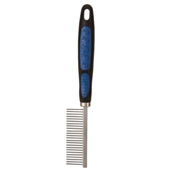 Aloe Care Pet Comb with Rubber Handle (Blue)