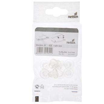 Hettich Plastic Glass Bumpers Pack (0.8 x 1.4 cm, 8 Pc.)