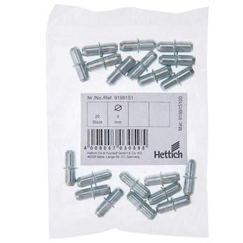 Hettich Push-In Shelf Support (5 x 20 mm, Zinc)