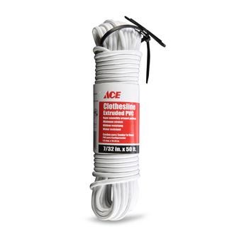 Ace Extruded PVC Clothesline (7/32 inch x 50 feet, White, Sold Per Piece)