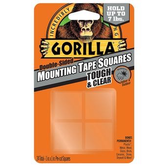 Gorilla Double-Sided Mounting Tape Squares (2.54 x 2.54 cm, 24 pc)