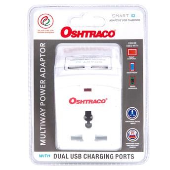 Oshtraco 3 Way Multi Adaptor with 5 V USB (White)