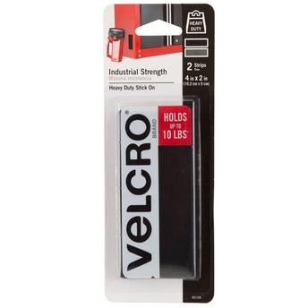 Velcro Heavy Duty Stick On (10.2 x 5 cm, Black, Pack of 2)