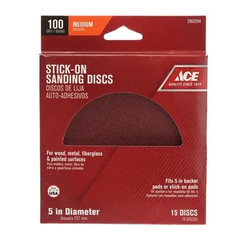 ACE 100 Grit Stick On Sanding Disc Pack (127 mm, 15 Pc.)