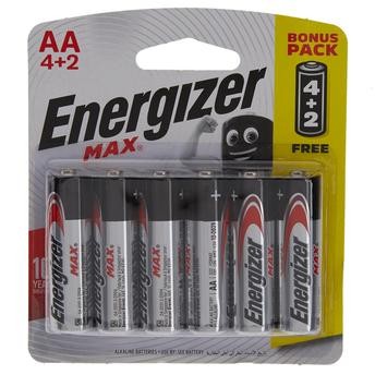 Energizer Max AA Alkaline Batteries (6 pcs)
