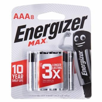 Energizer Max AAA Alkaline Batteries (8 pcs)