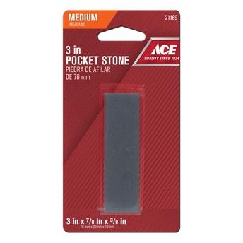 Ace 80 Grit Aluminum Oxide Pocket Sharpening Stone (7.62 x 2.2 x 1 cm)