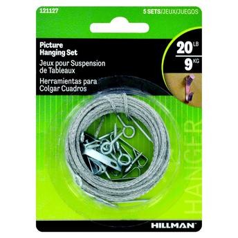 Hillman AnchorWire Steel Picture Hanging Set Pack (9 kg, 5 Pc.)