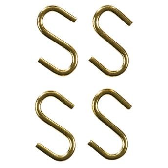 Ace Polished Green Brass S-Hooks (1.9 cm, 4 Pc., Small)