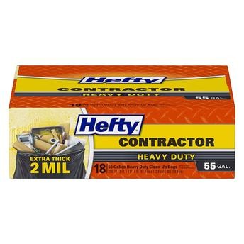 Hefty Heavy Duty Contractor Trash Bags (208 L, 18 Pc.)