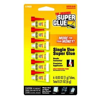 The Original Super Glue Corporation Future Glue Cyanoacrylate All Purpose Pack (1 g each, 6 Pc.)