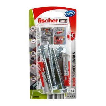Fischer DuoPower Universal Wall Anchor W/ Screw Pack (1 x 5 cm, 4 Pc.)