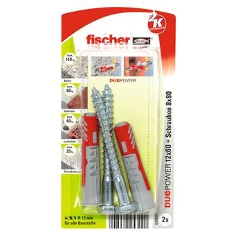 Fischer DuoPower Universal Plug W/ Screw Pack (1.2 x 6 cm, 2 Pc.)
