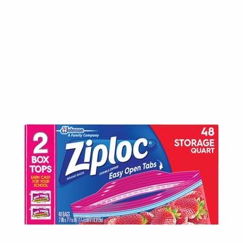 Ziploc Plastic Food Storage Bag Pack (946 ml, 17.7 x 18.8 cm, 48 Pc.)