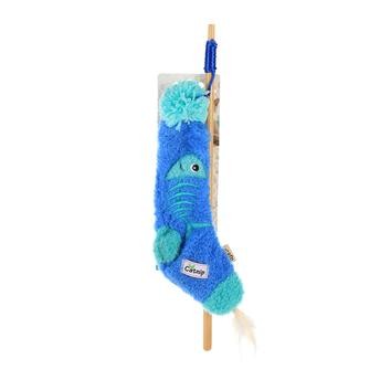 All For Paws Sock Cuddler Sock Wand Fish Cat Toy