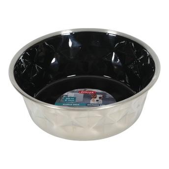 Zolux Stainless Steel Non-Slip Dog Bowl (Black, 550 ml)