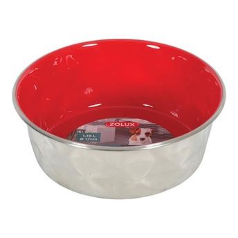 Zolux Stainless Steel Non-Slip Dog Bowl (Red, 1.15 L)