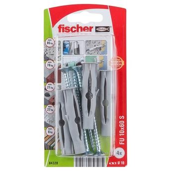 Fischer Board Fixing Plugs & Chipboard Screws Set (Pack of 10)