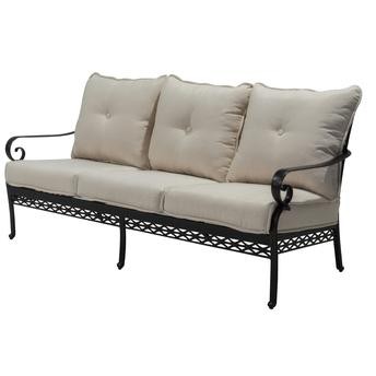 Milano 3-Seater Cast Aluminum Sofa W/Cushions Generic (197 x 91 x 95 cm)