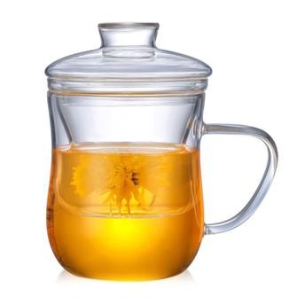 كوب مج شاي زجاج بوروسيليكات مع مصفاة (350 مل)