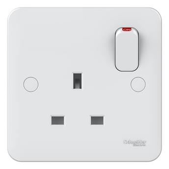 Schneider Electric Lisse 1 Gang Switched Socket (8.7 x 8.7 x 2.4 cm, 250 VAC)