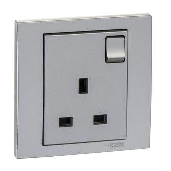 Schneider Electric Vivace 1 Gang Switched Socket (8.7 x 8.7 x 3.5 cm, 250 VAC, 13 A)