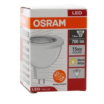 Osram LED Value GU5.3 LED Lamp, MR16 (7.5 W, Warm White)