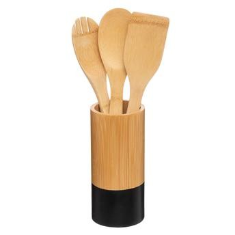 5five Bamboo Cooking Utensil & Holder Set (4 Pc.)