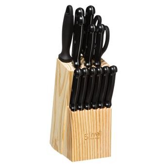 5five Knife Set W/ Wooden Stand (13 Pc.)